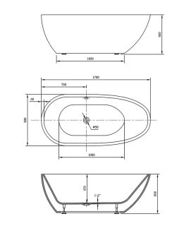 Акриловая ванна Vincea VBT-422-1700 170 x 80 см